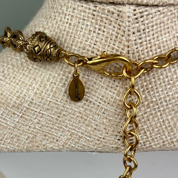 Chico’s Multi-Strand Illusion Statement Necklace | Rich Jewel Tones - Picture 3 of 4